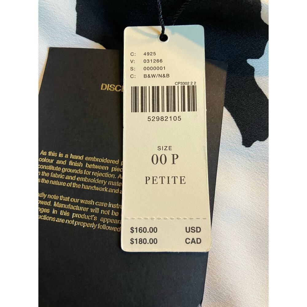 Anthropologie Sanchita Windsor Cascade Women's B/W Maxi Flare Skirt Size 00P NWT - Picture 11 of 11